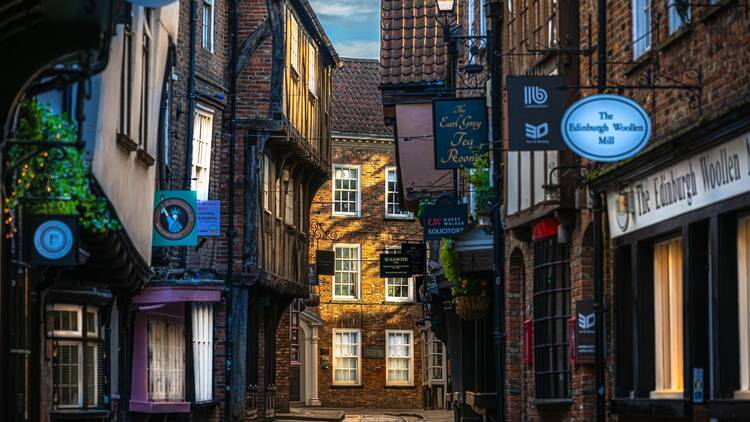 The Shambles is one of the best-preserved medieval streets in the UK