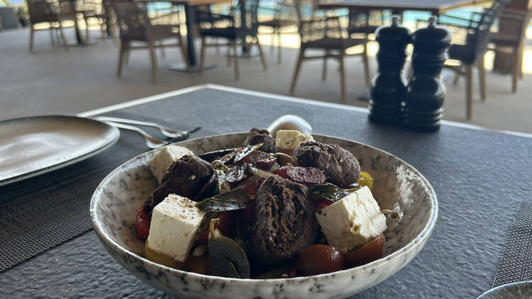 A Greek salad at Magma Resort, Santorini