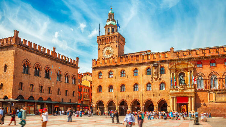Take in the beauty of Piazza Maggiore