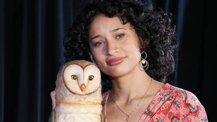 Andrianna Ayala as Casey and Wesley the Owl in Wesley — A New Musical Andrianna Ayala as Casey and Wesley the Owl in Wesley — A New Musical