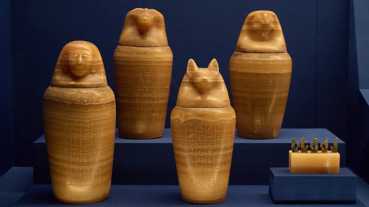 Four canopic jars of Setyerboni Ancient Egypt
