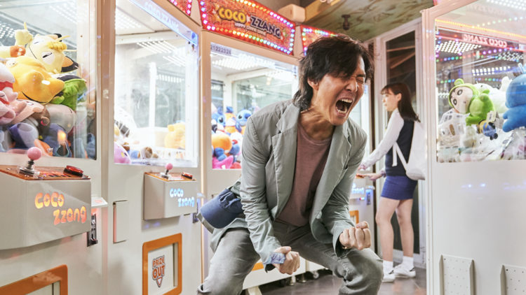 Man yelling in an arcade