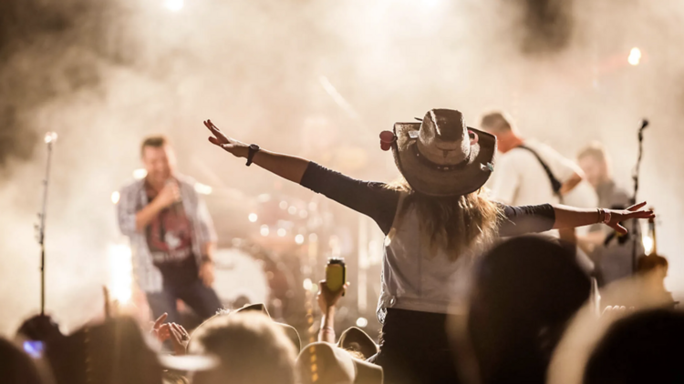 Dancing at a concert