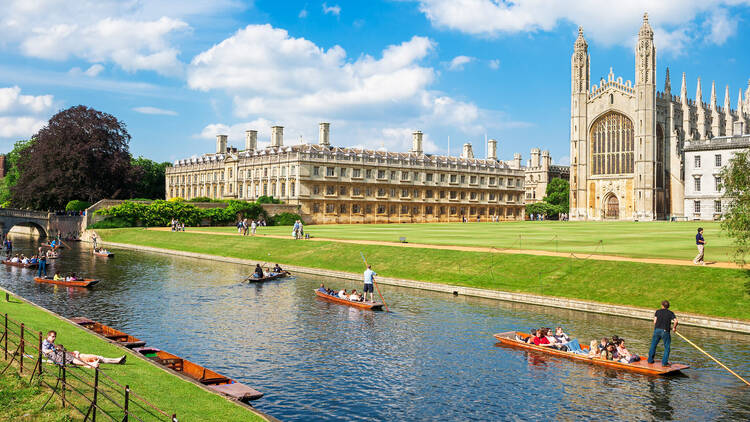 Punting down the River Cam in Cambridge