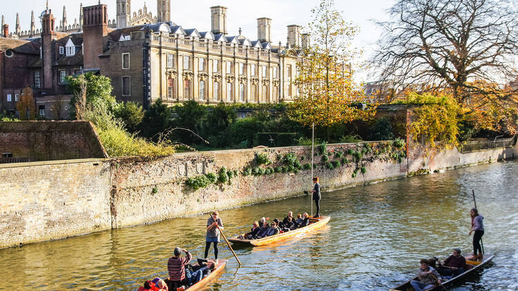 Punting down the River Cam in Cambridge