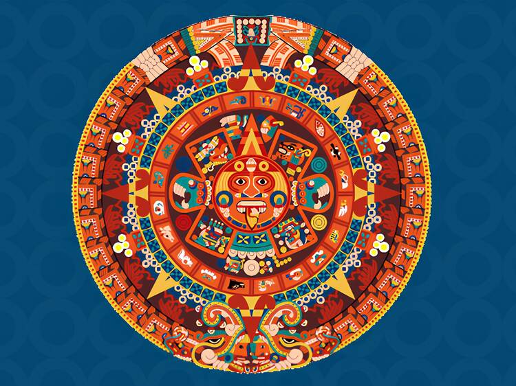 Obras de arte Mexicas Piedra del Sol Color 