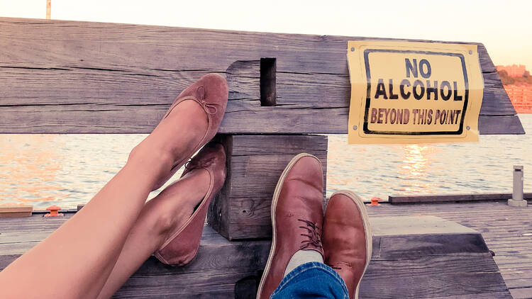 Couple on a booze-free trip