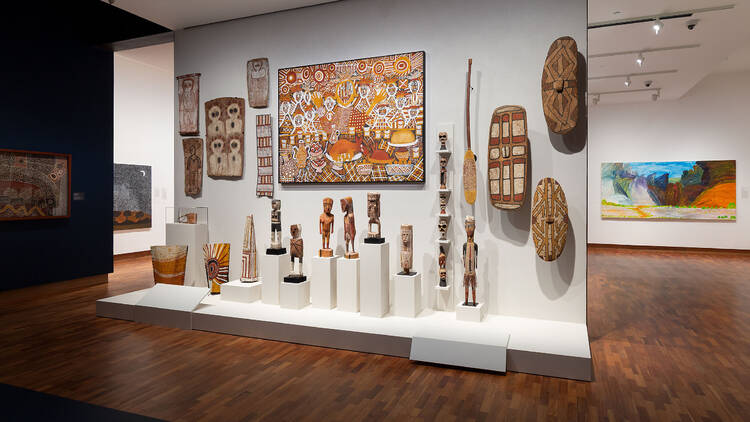 Installation view of 65,000 Years: A Short History of Australian Art.