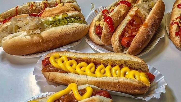 Hot dogs at Gray's Papaya