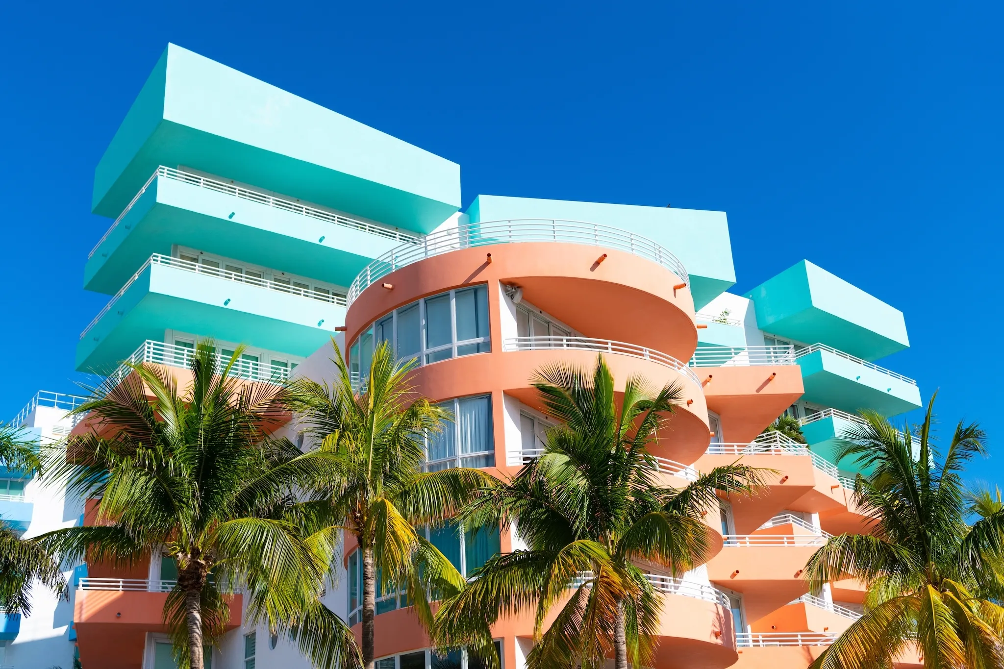 Art deco modern building of Miami beach, Florida