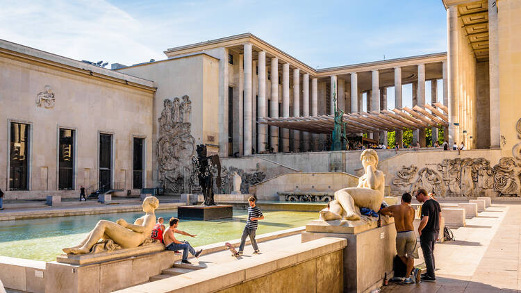 The marble esplanade at the back of the Palais de Tokyo, Paris