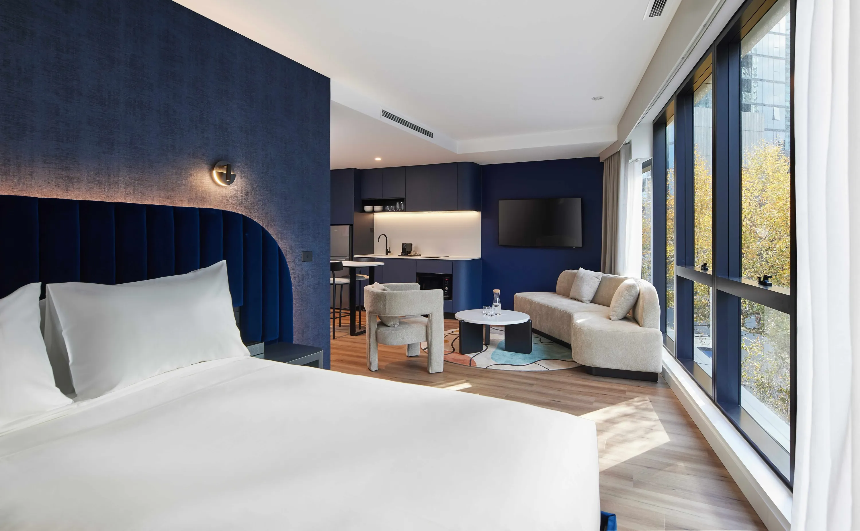 Blue hotel studio room
