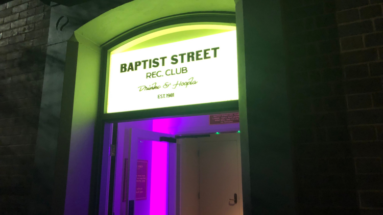 Out the front of Baptist Street Rec Club