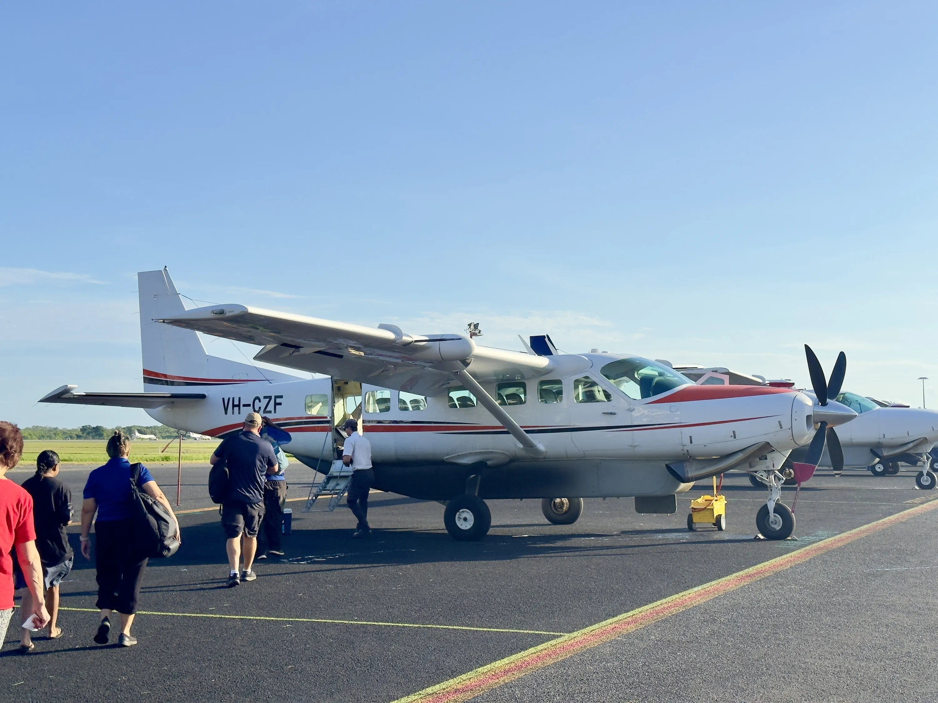 Hinterland Aviation plane on runway
