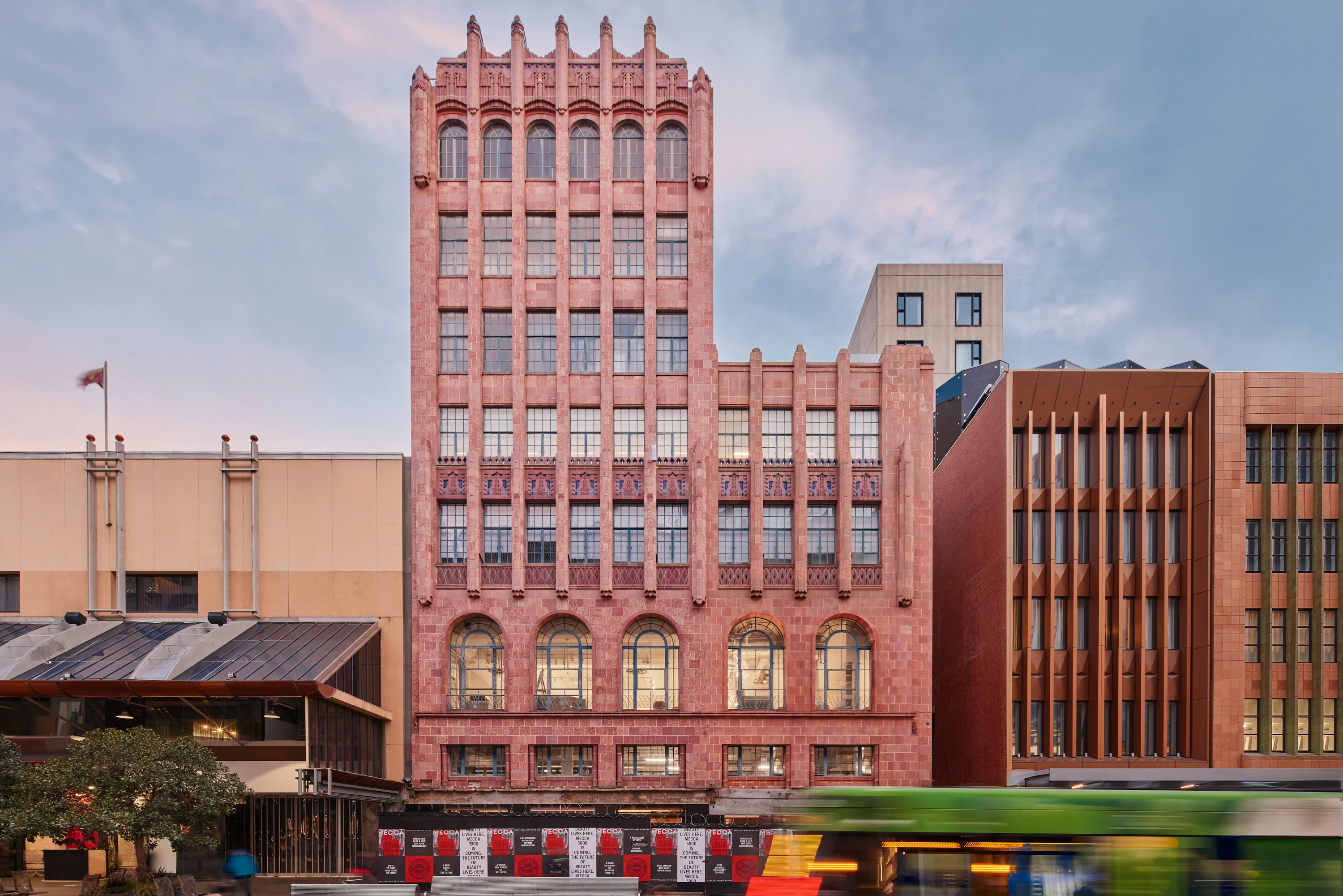 The facade of Mecca's Bourke Street flagship store.