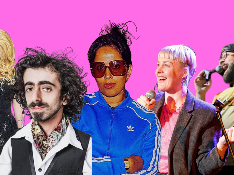 Collage of comedians