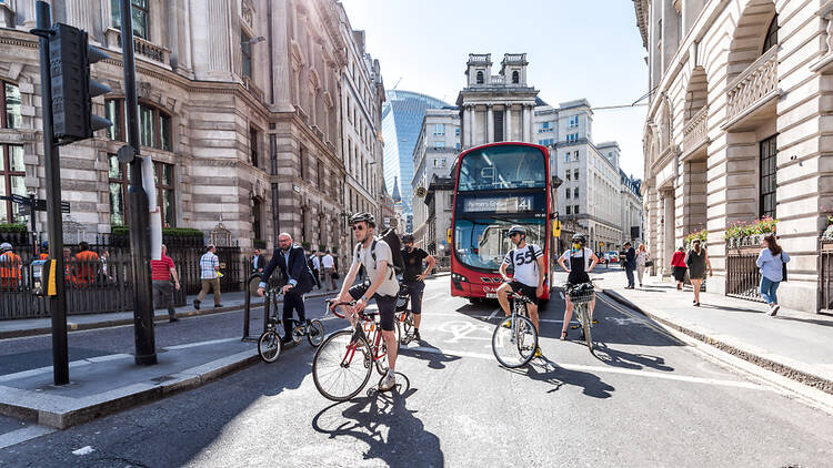 Cyclists in the City of London