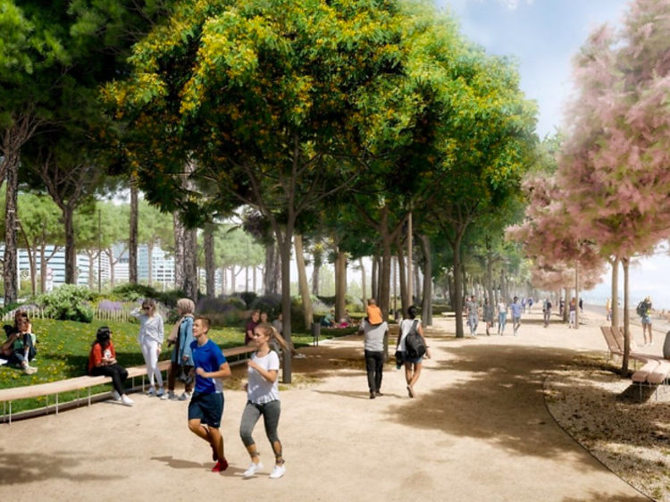 Així quedarà el passeig de la Mar Bella després de les obres de transformació