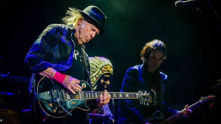 Neil Young performing live in Amsterdam, 2019