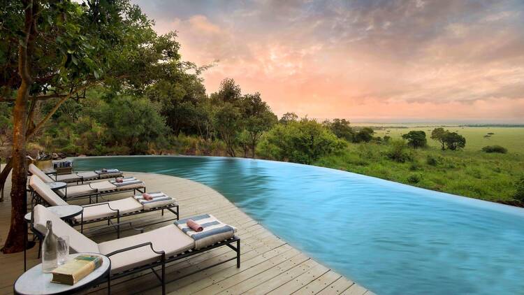 Swimming pool at andBeyond Bateleur Camp, Kenya