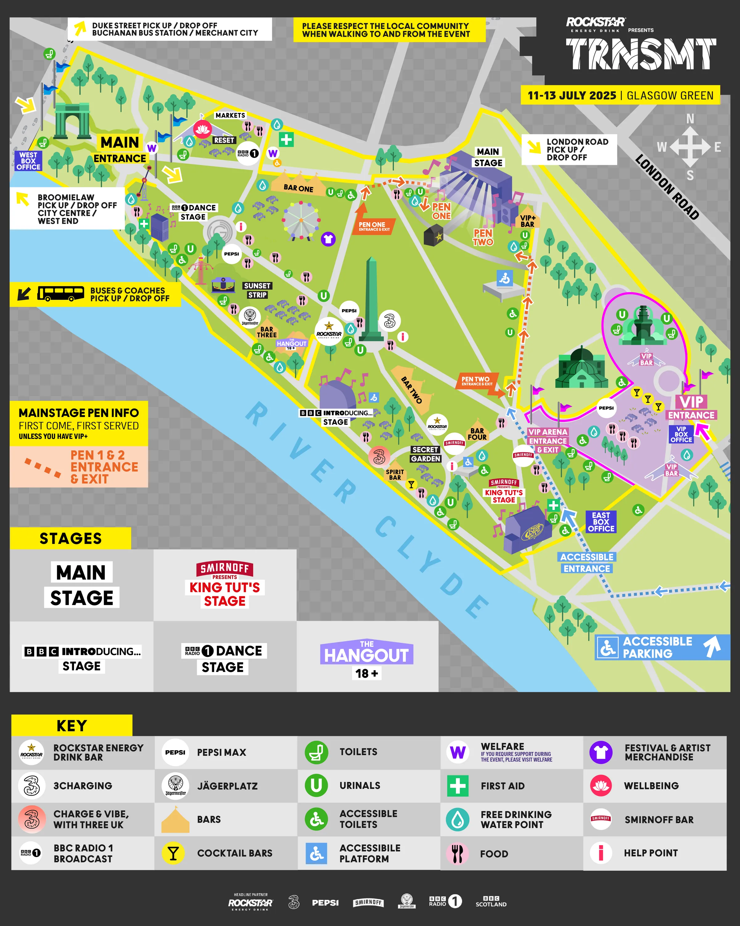 TRNSMT 2025 festival map
