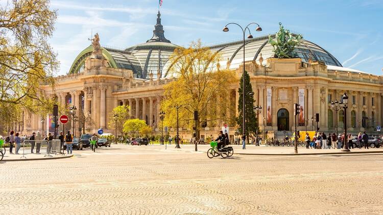 Paris, France - 06 April 2025: Great Palace (Grand Palais) on Champs Elysees avenue