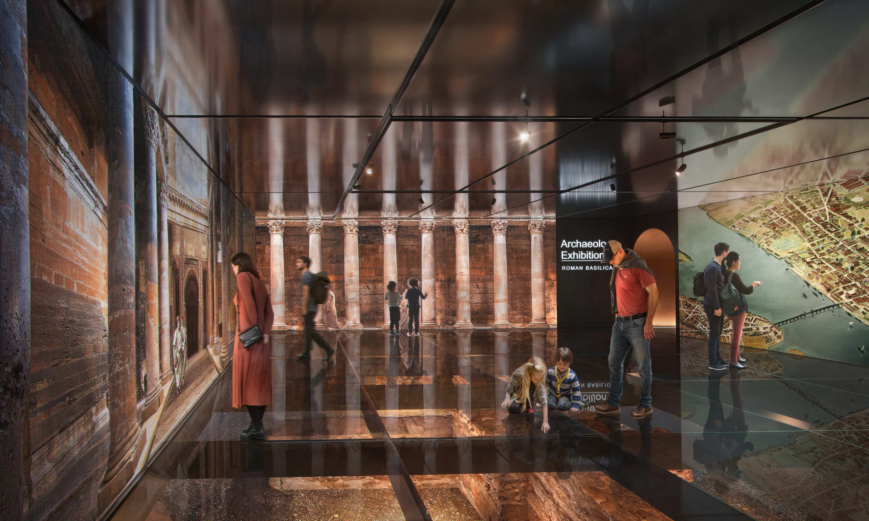 Roman basilica visitor centre at 85 Gracechurch Road
