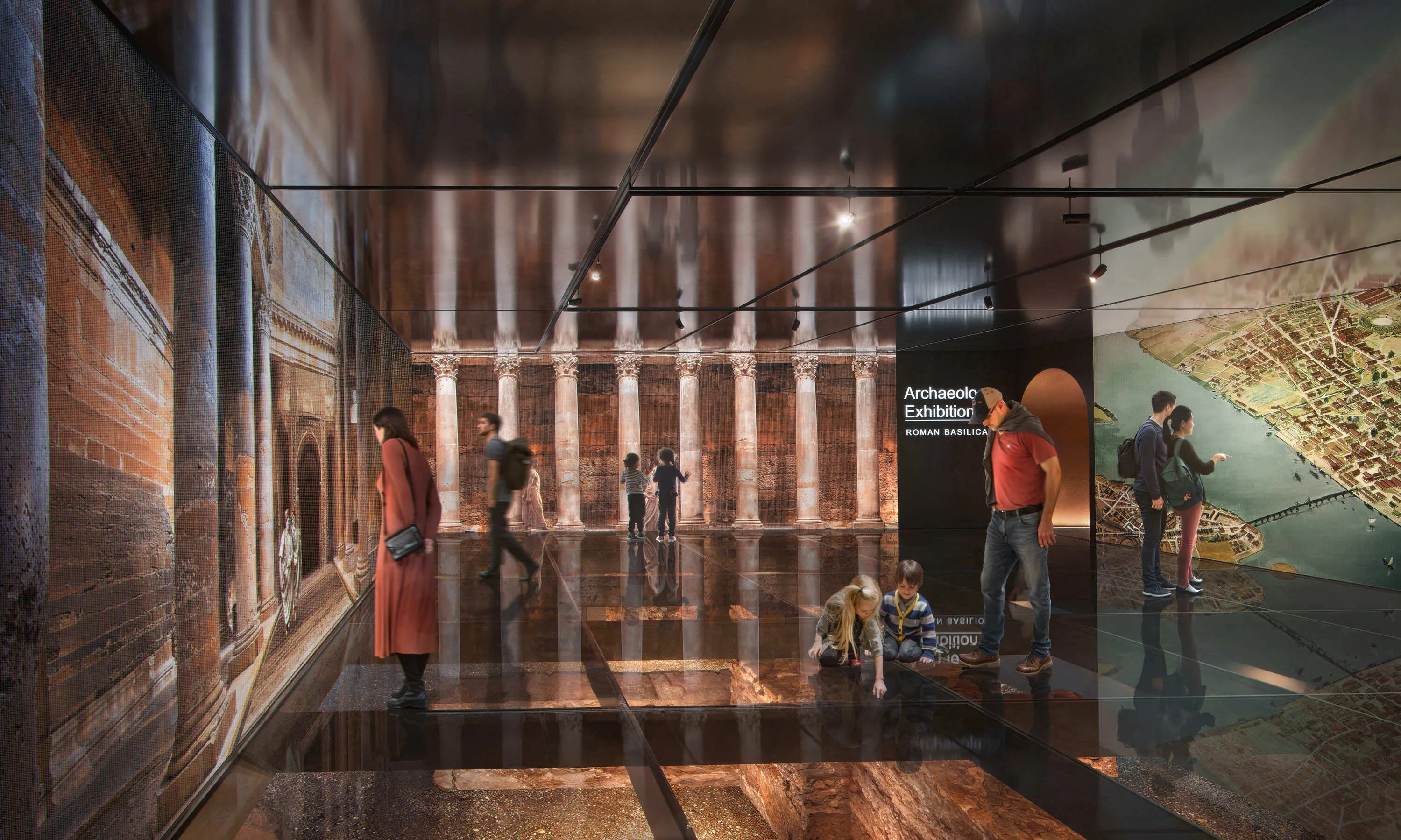 Roman basilica visitor centre at 85 Gracechurch Road