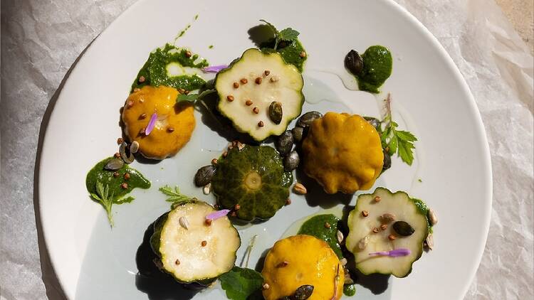 Patissons et sauce verte
