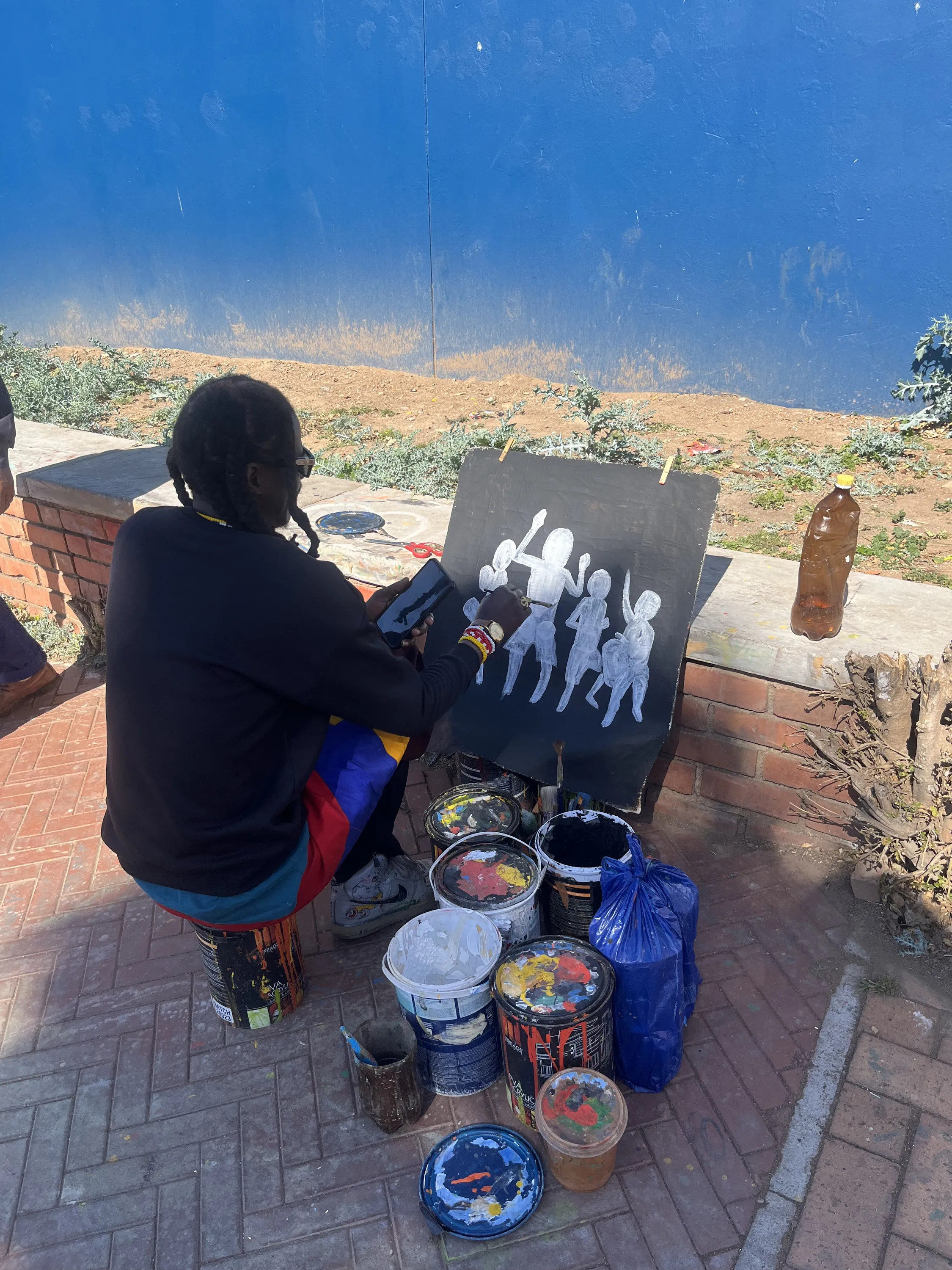 Smoky Radebe hard at work on another creation