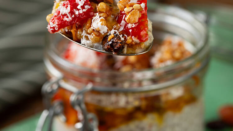 Pudim de chia do Guimas Brunch Bar