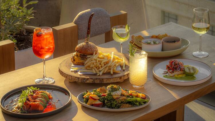 Osa Rooftop assorted food and drink