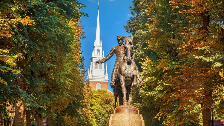The Paul Revere Monument in Boston