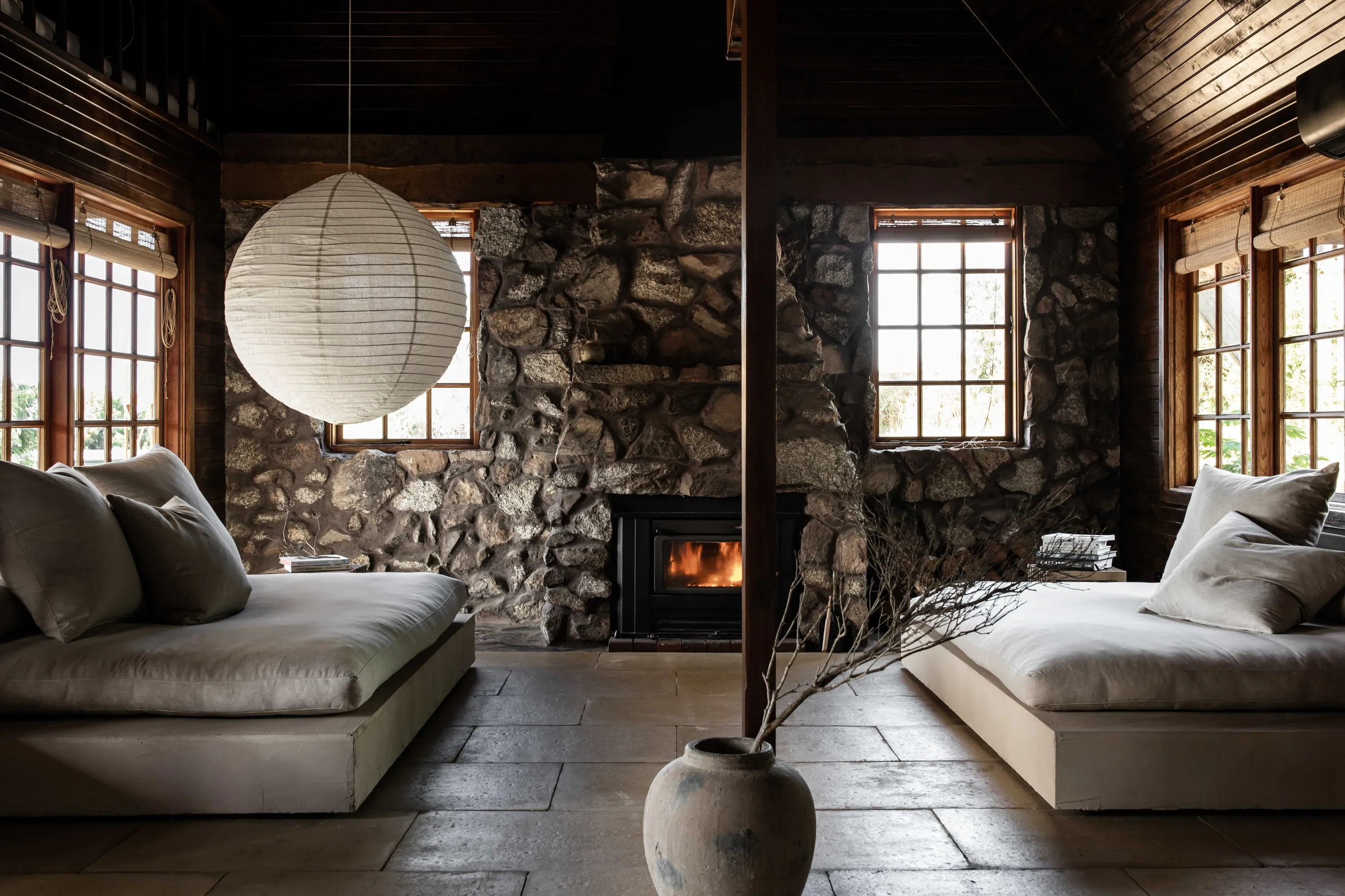 Lounge room with fireplace