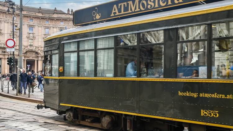 Dine onboard an old-fashioned tram