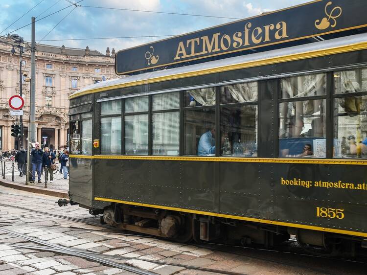 Dine onboard an old-fashioned tram