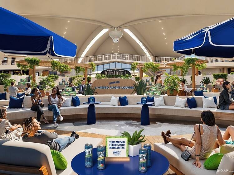 A margarita-filled missed-flight lounge is popping up at JFK this week to soothe your travel woes A margarita-filled missed-flight lounge is popping up at JFK this week to soothe your travel woes