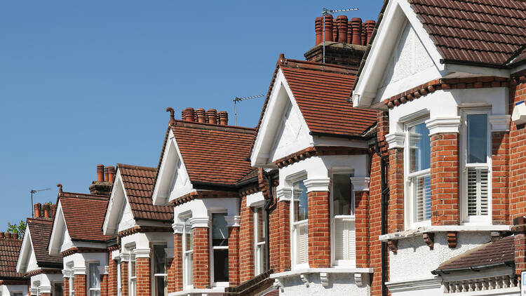 Row of Victorian houses in London