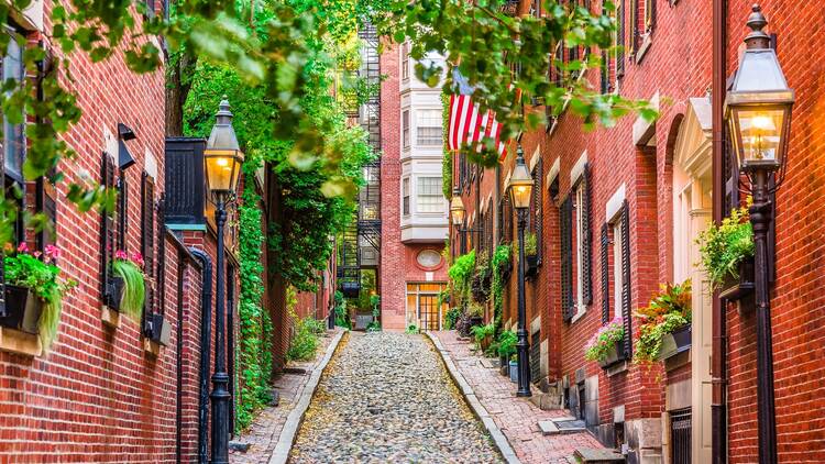 Acorn Street in Boston, MA