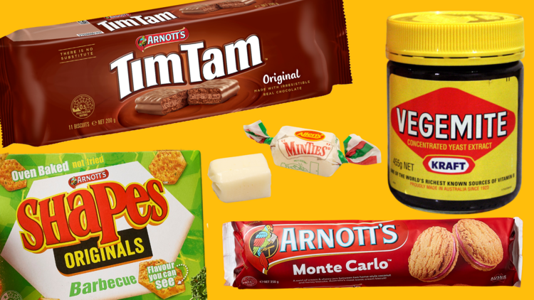 Collage of Aussie snacks