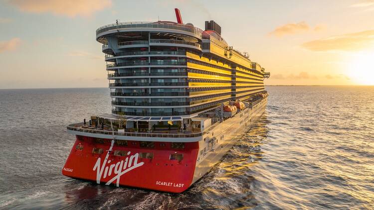 A Virgin Voyages cruise ship