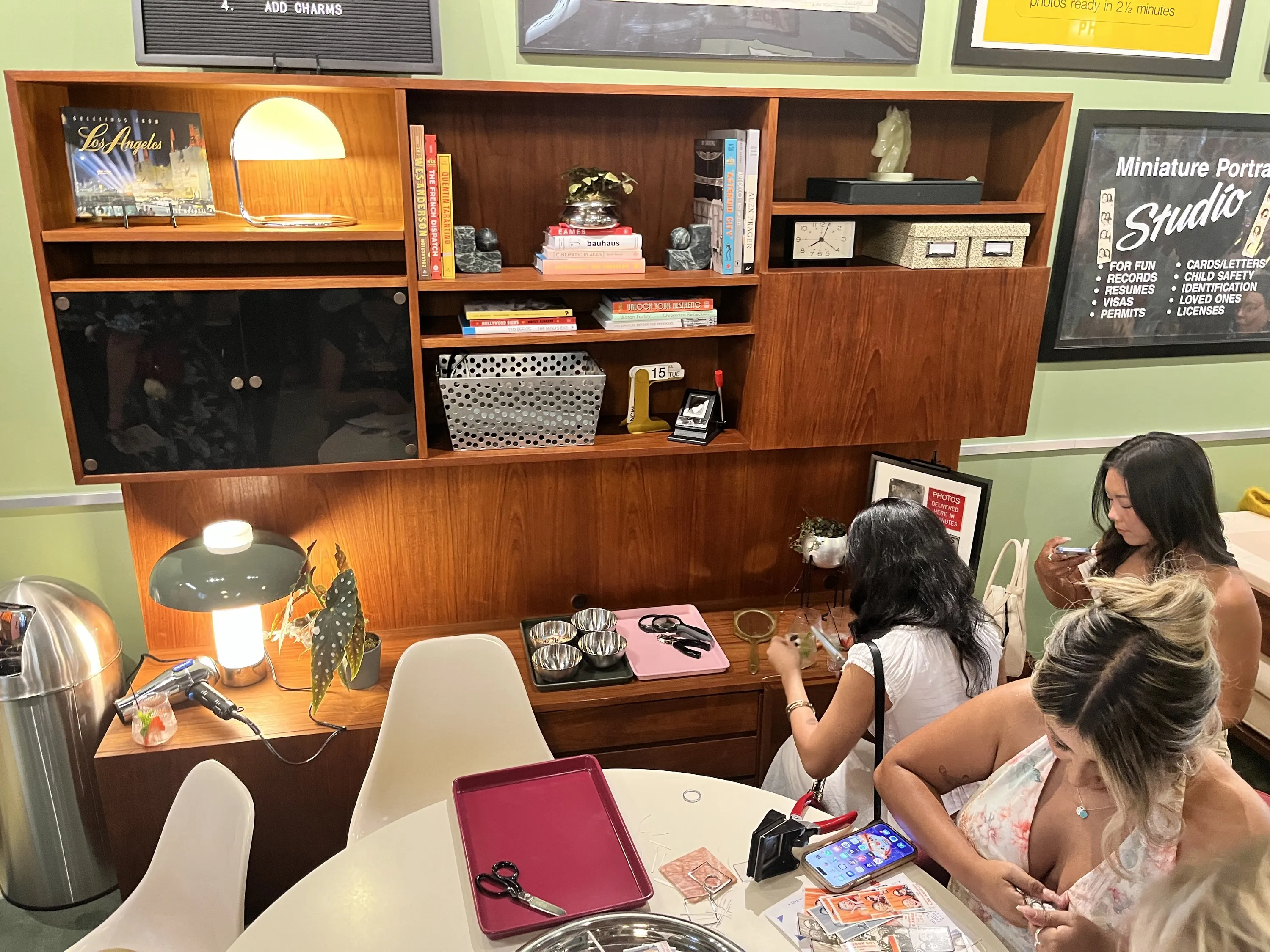 The keychain station at the Photo Booth Museum.