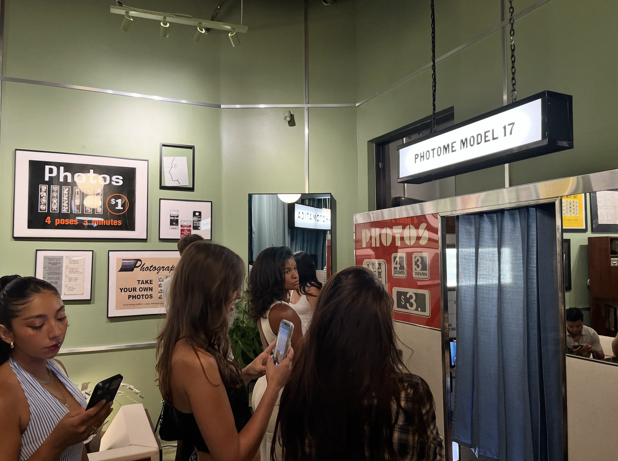 A line at the Photo Booth Museum.