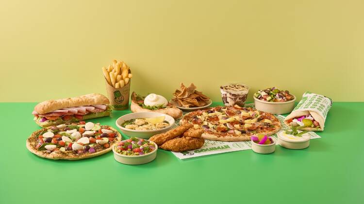 Lebanese pizzas, wraps and other food plates