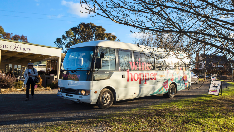 Mini bus at vineyard