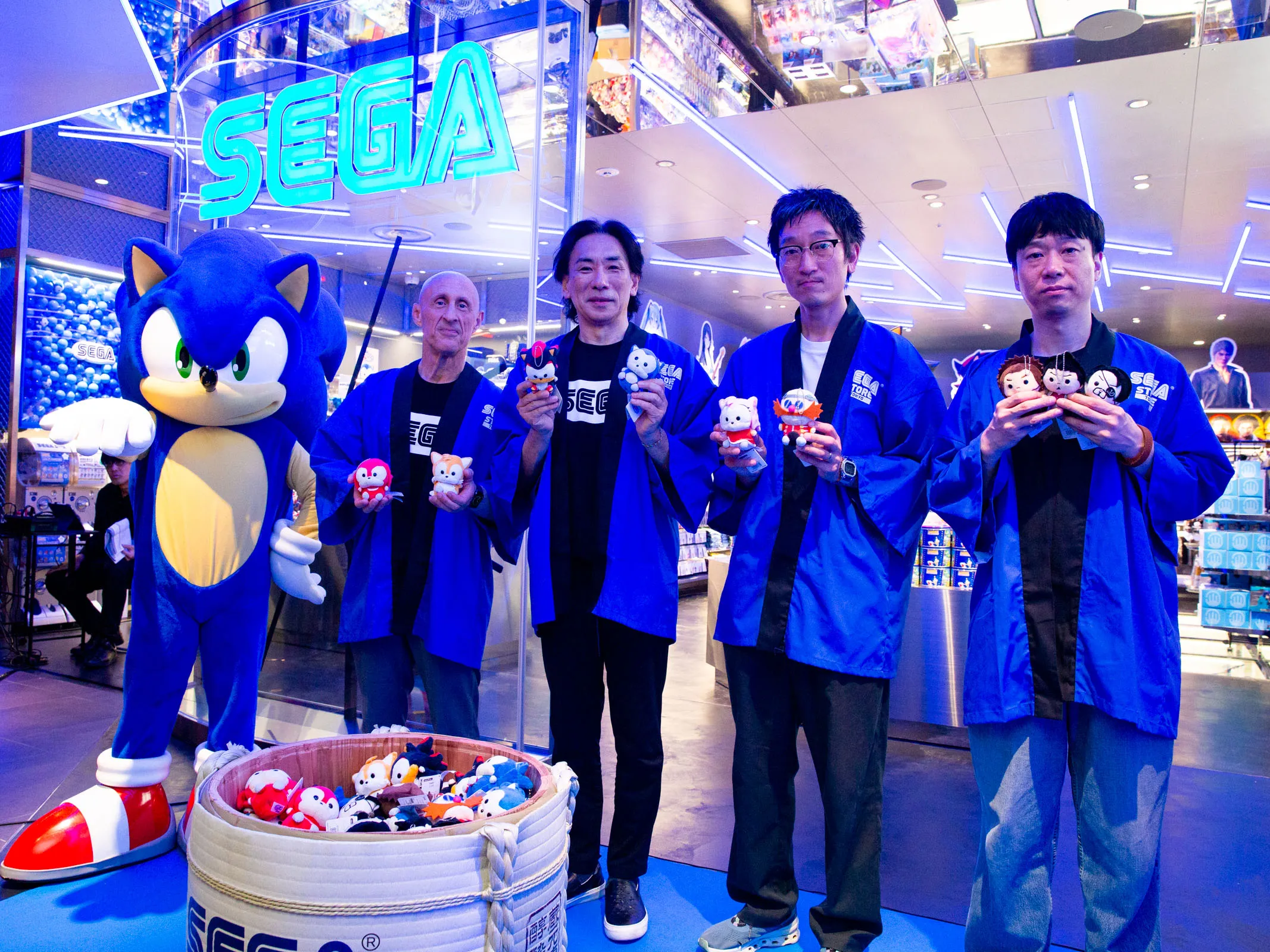Sonic with staff members