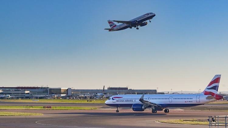 British Airways planes at Heathrow Airport, London