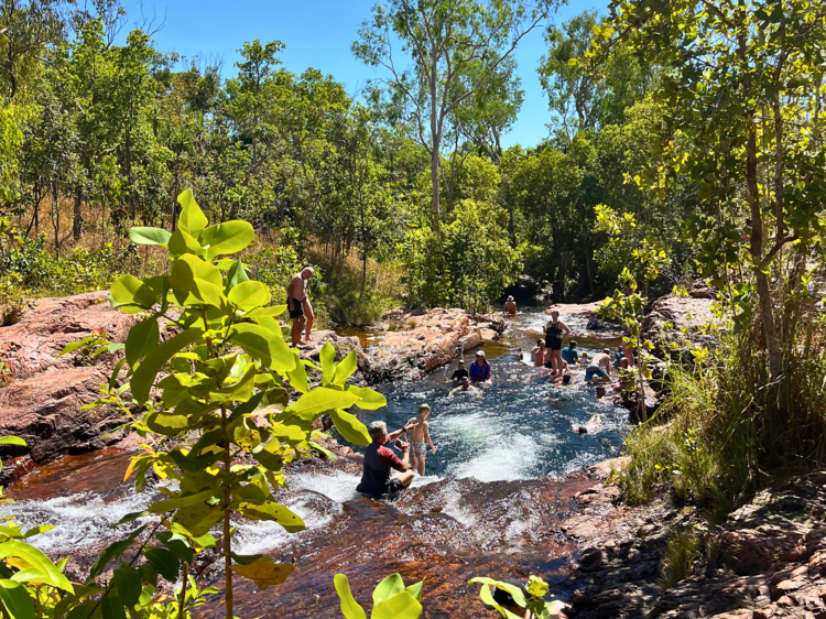 Rockhole with swimmers