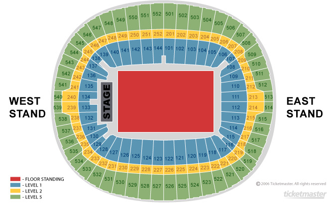 Wembley Stadium seating plan