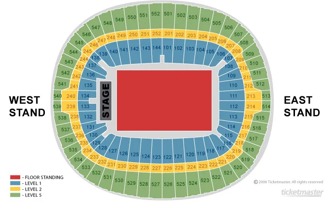 Wembley Stadium seating plan